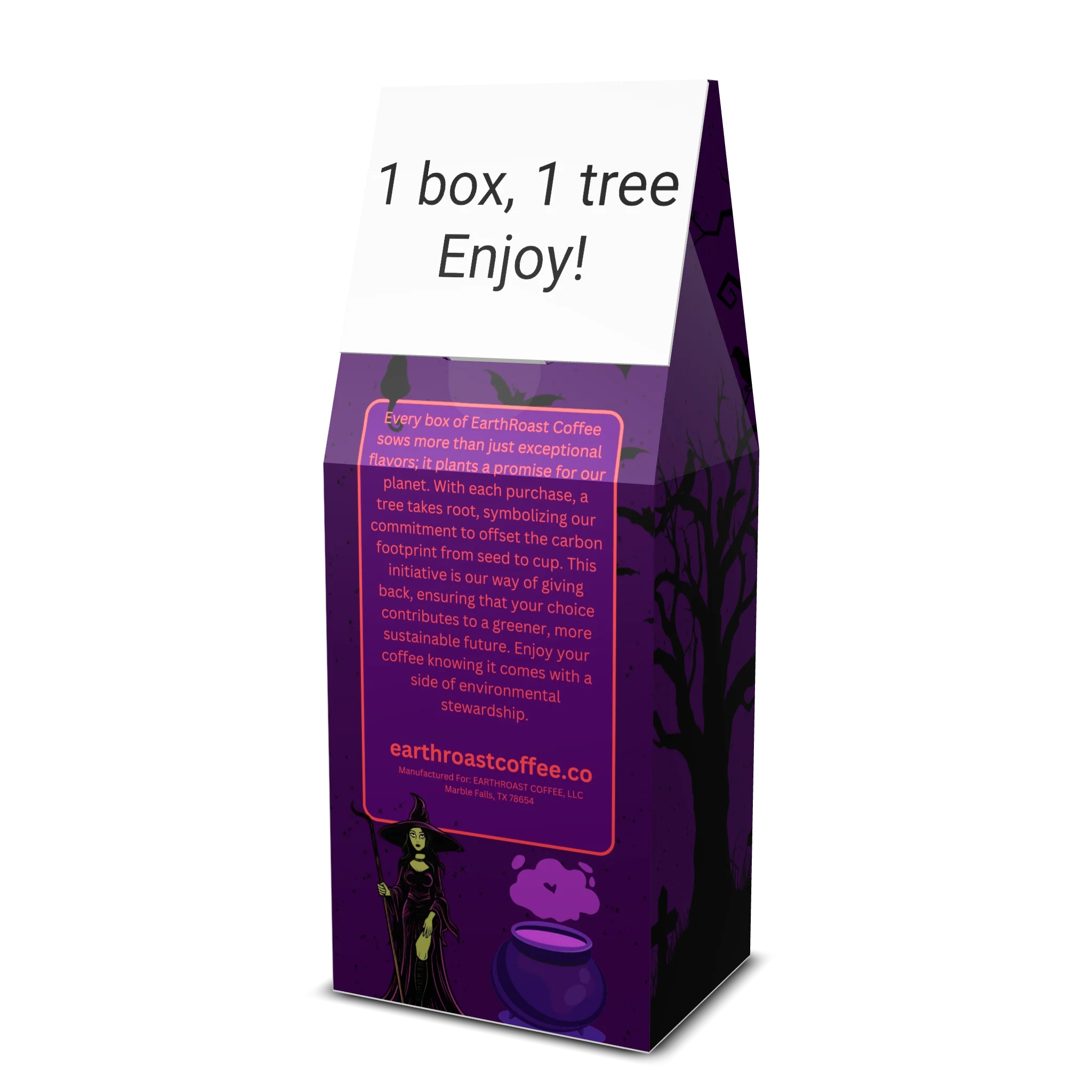 Agatha's Wickedly Dark Brew dark roast coffee box by EarthRoast Coffee - Product view 2