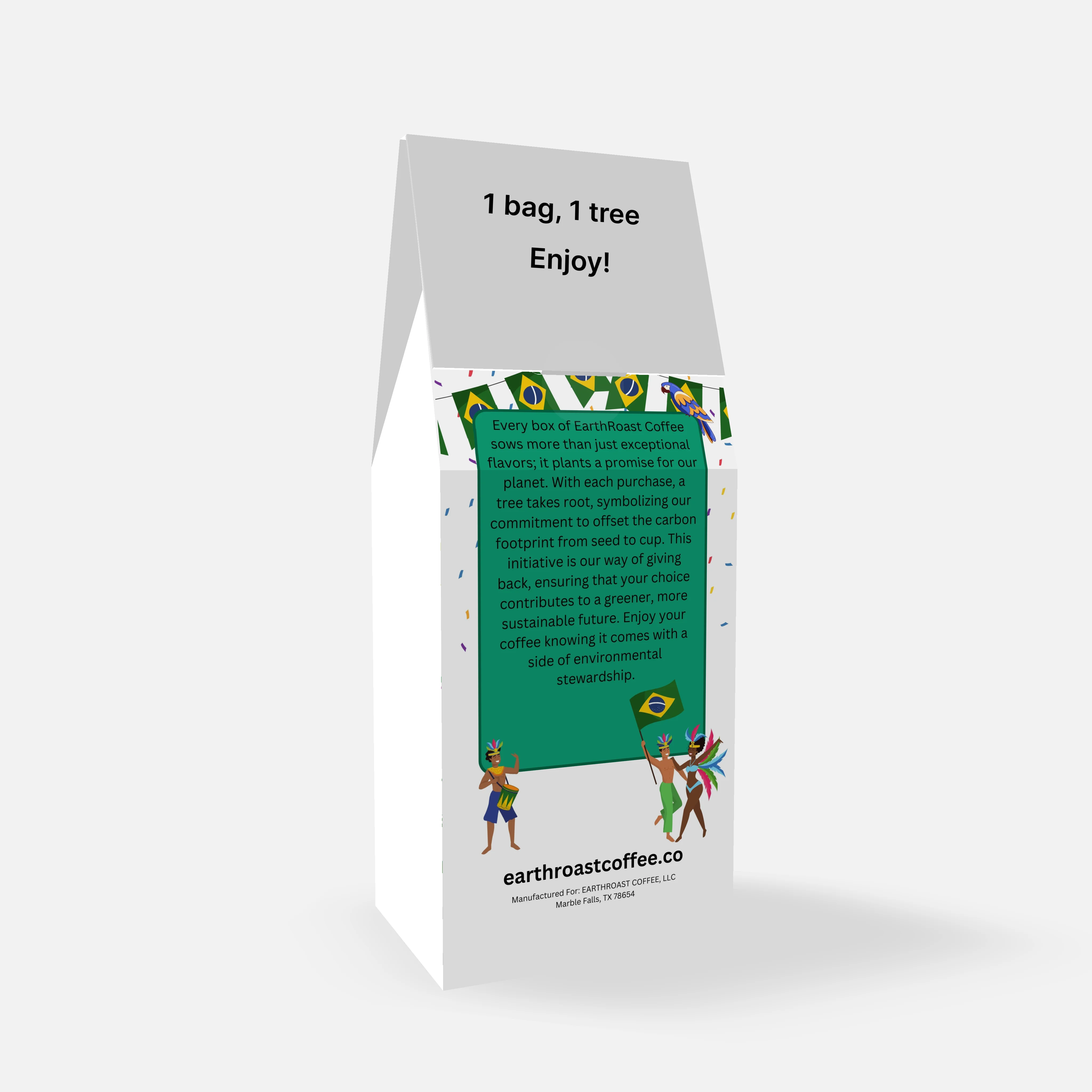 Brazil Single Origin medium roast from Brazil coffee box by EarthRoast Coffee - Product view 2