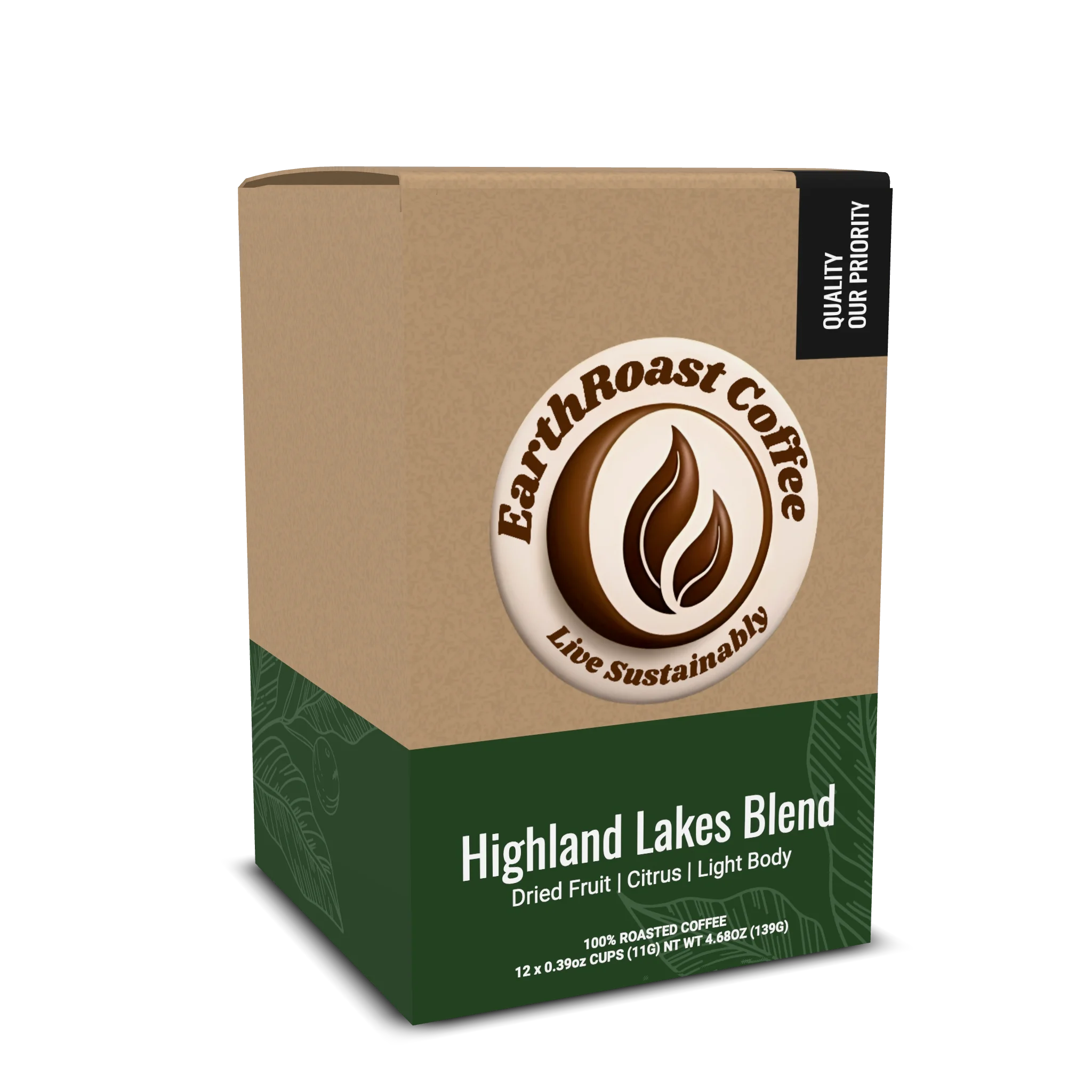 Highland Lakes Blend Coffee Pods - light roast coffee pods by EarthRoast Coffee